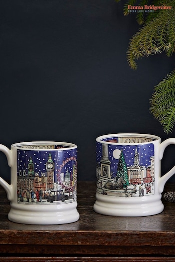 Emma Bridgewater Cream London At Christmas 1/2 Pint Mug (Q68113) | £25