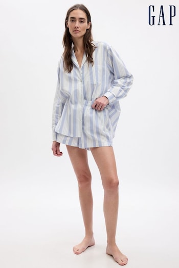 Gap Blue & White Stripe Poplin Pyjama Shorts (Q68144) | £20