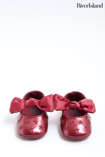 River Island Red Baby Girls Bow Patent Shoes (Q68222) | £12
