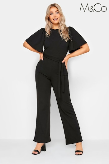 M&Co Black Petite Angel Sleeve Jumpsuit (Q68236) | £40