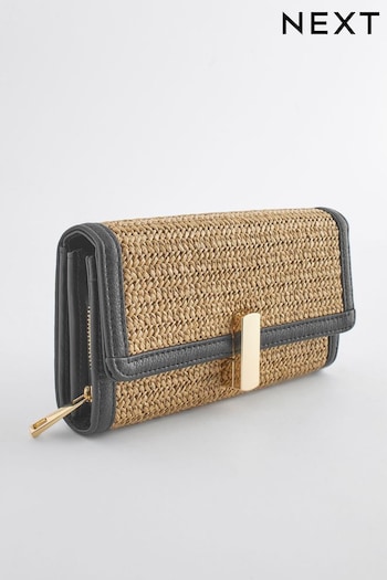 Tan Brown Raffia Large Purse (Q68279) | £18