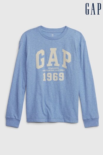Gap Blue 1969 Logo Graphic Long Sleeve T-Shirt (Q68296) | £14