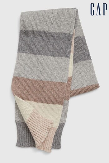 Gap Grey and Brown Soft Stripe Scarf (Q68298) | £20