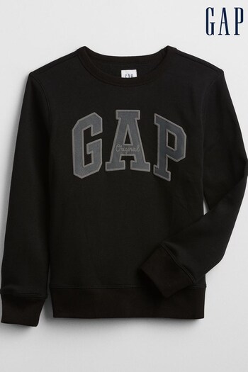 Gap Black Crew Neck Logo Sweatshirt (4-13yrs) (Q68306) | £18