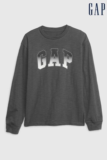 Gap Grey Arch Logo Graphic Long Sleeve T-Shirt (Q68324) | £14