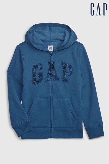 Gap Blue Camo Logo Zip Up Hoodie (Q68338) | £25