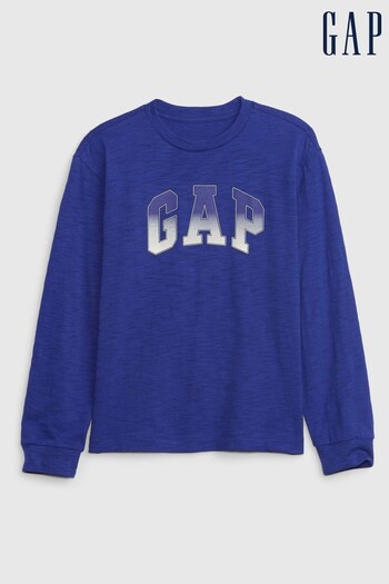 Gap Blue Arch Logo Graphic Long Sleeve T-Shirt (Q68346) | £14