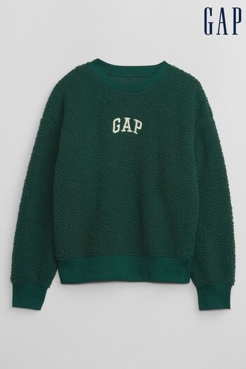 Gap Green Sherpa Logo Long Sleeve Crew Neck Sweatshirt (Q68353) | £25