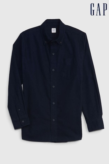 Gap Navy Brushed Oxford Long Sleeve Shirt (Q68356) | £25