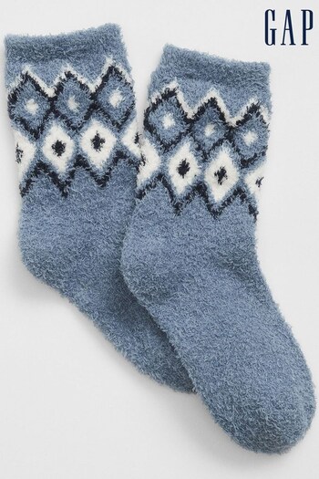 Gap Blue Cosy Fluffy Print Socks (Q68359) | £4