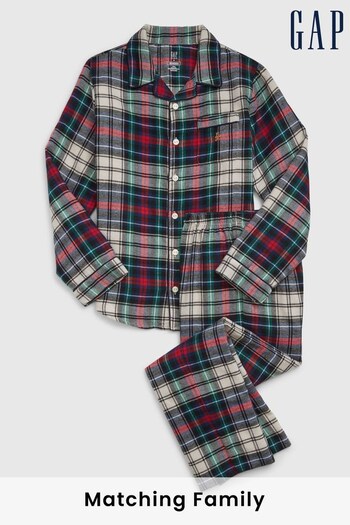 Gap Green, Red & White Check Family Christmas Kids Pyjamas (Q68375) | £35