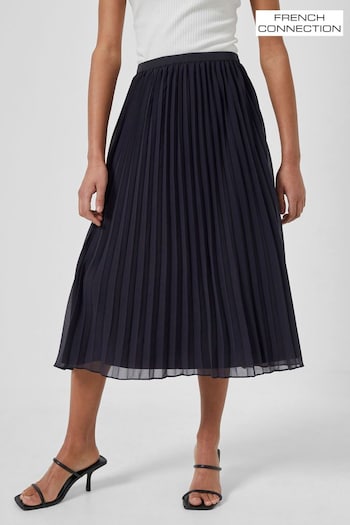 French Connection Blue Pleated Solid Skirt (Q68449) | £59