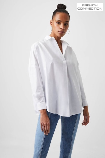 French Connection Rhodes Long Sleeves Popover White Shirt (Q68463) | £39