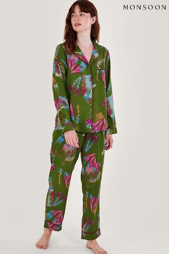 Monsoon Green Camilla Wings Pajama Set (Q68517) | £59