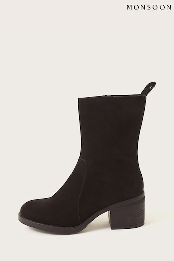 Monsoon Suede Heeled Ankle Black Boots (Q68556) | £85