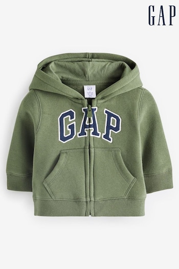 Gap Khaki Green Logo Zip Up Hoodie (12mths-5yrs) (Q68572) | £20