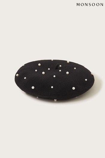 Monsoon Pearl Wool Beret Hat (Q68574) | £25