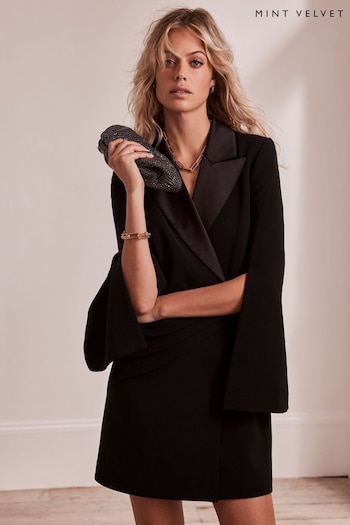 Mint Velvet Black Mini Blazer Dress (Q68593) | £199
