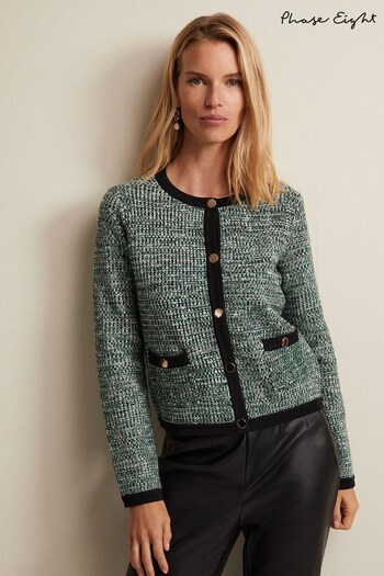 Phase Eight Green Soraia Knitted Cardigan (Q68603) | £99