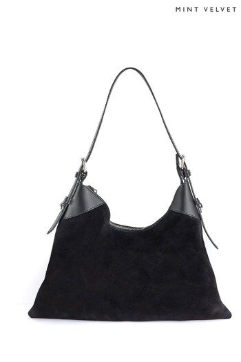 Mint Velvet Black Black Suede Shoulder Bag (Q68647) | £139