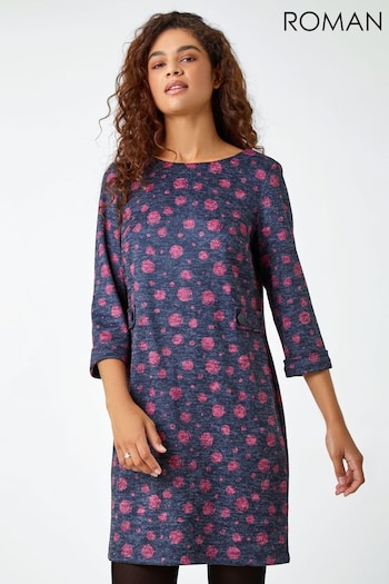 Roman Pink Spot Print Shift Stretch Dress (Q68685) | £40
