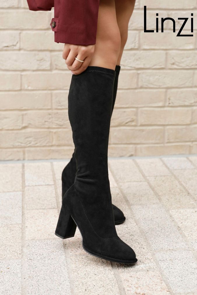 Next black long boots on sale