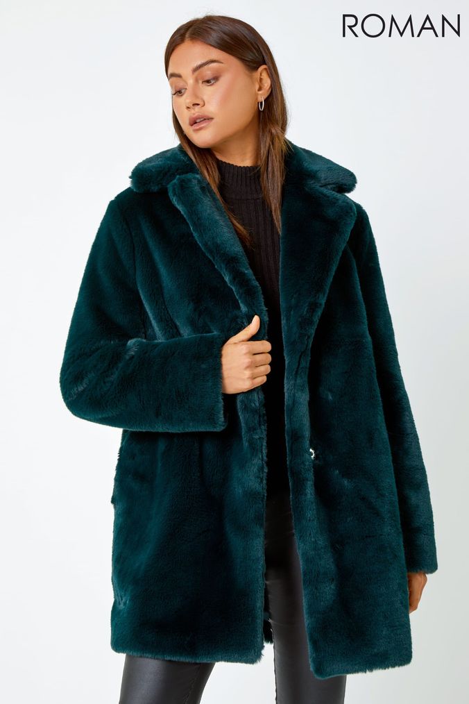 Forest green teddy coat clearance