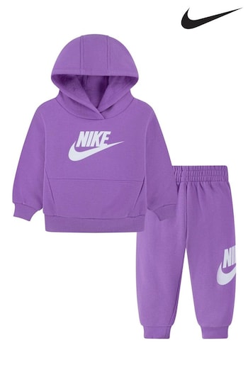 Nike feminino Purple Infant Club Fleece Tracksuit Set (Q68838) | £35