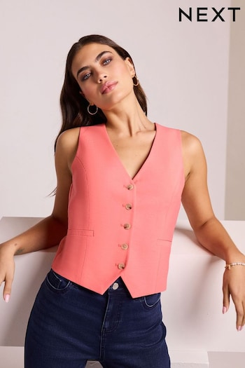 Coral Pink Tailored Waistcoat (Q68857) | £38