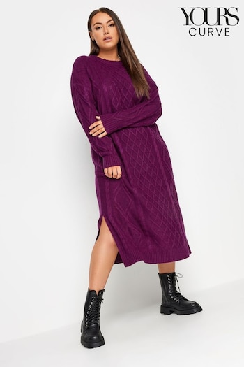 Yours Curve Purple Cable Dress (Q68893) | £38