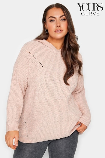 Yours Curve Pink Chenille Soft Hoodie (Q68899) | £29
