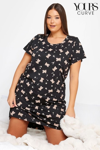 Yours Curve Black Sparkle Like A Star Nightdress (Q68939) | £19