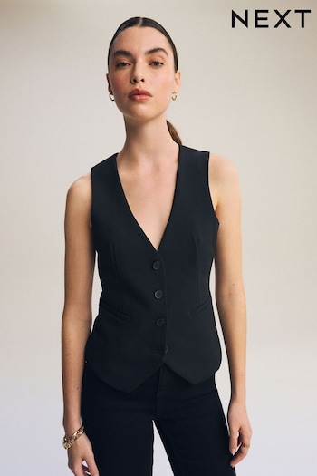 Black Tailored Stretch Waistcoat (Q69008) | £28