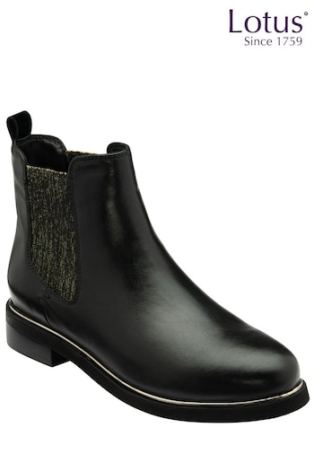 Lotus Black Ankle Boots (Q69013) | £80