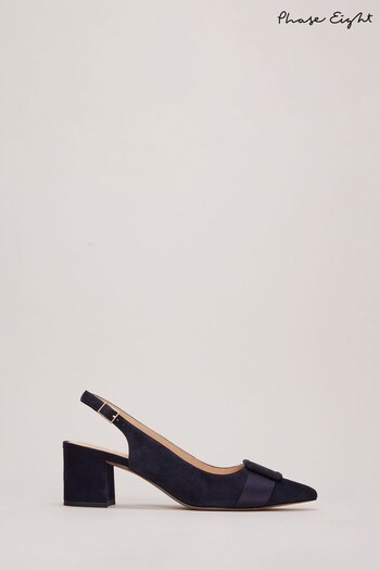 Phase Eight Blue Suede Slingback Heels (Q69020) | £109
