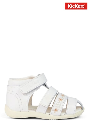 Kickers Baby Wriggle Flower White Work Sandals (Q69038) | £32