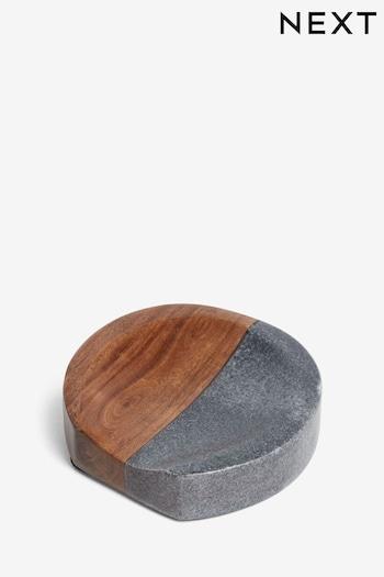 Natural and Black Wood and Marble Spoon Rest (Q69055) | £14