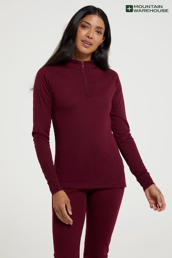 Mountain Warehouse Pink Talus Womens Long Sleeved Zip Neck Thermal Top (Q69107) | £20