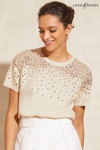 All Baby New In Ivory White Short Sleeve Sequin Jumper (Q69150) | £39