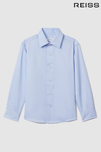 Reiss Soft Blue Remote Teen Slim Fit Cotton Shirt (Q69188) | £36