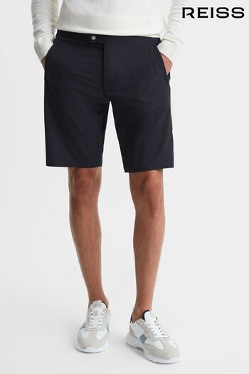 Reiss Navy Fairway Relaxed Fit Golf Performance Shorts (Q69249) | £110