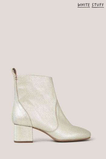 White Stuff Gold Cilla Leather Mid Heel Boots (Q69255) | £99