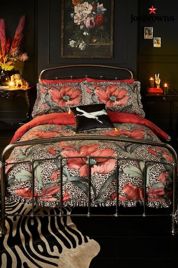 Joe Browns Red Funky Floral Leopard Reversible Bed Set (Q69394) | £60 - £90