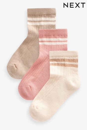 Neutral Cropped Length Cotton Rich Cushioned Sole Ankle Socks 3 Pack (Q69432) | £4 - £6
