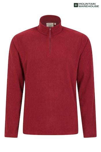 Mountain Warehouse Red Mens Camber II Half Zip Fleece (Q69451) | £22