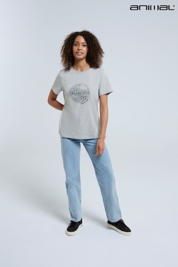 Animal Womens Grey Carina Organic Graphic T-Shirt (Q69467) | £25