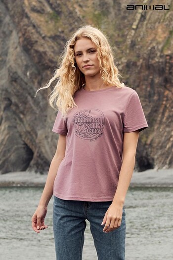 Animal Womens Purple Carina Organic Graphic T-Shirt (Q69470) | £25