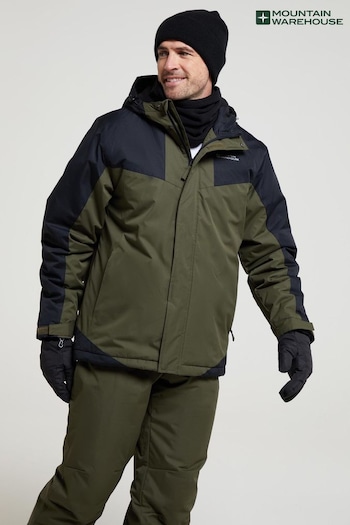 Mountain Warehouse Green Mens Dusk III Water Resistant Ski Jacket (Q69493) | £72
