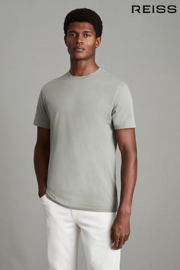 Reiss Pistachio Bless Cotton Crew Neck T-Shirt (Q69504) | £28