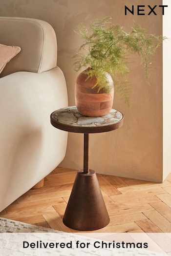 Gold Agate Inlay Side Table (Q69508) | £175